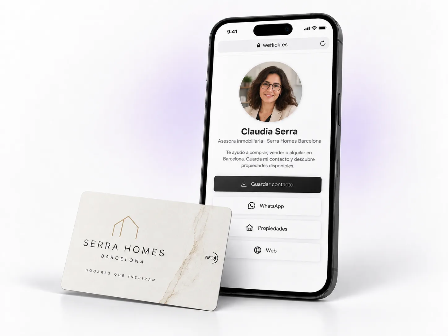Claudia Serra — agente inmobiliaria — Business Card We Flick personalizada y perfil digital