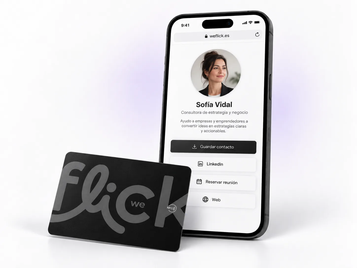 Consultora estratégica — Business Card We Flick y perfil digital